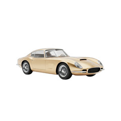 Obraz premium Golden Vintage Sports Car Coupe With Open Doors And Chrome Accents Isolated On A Transparent Background Studio Shot
