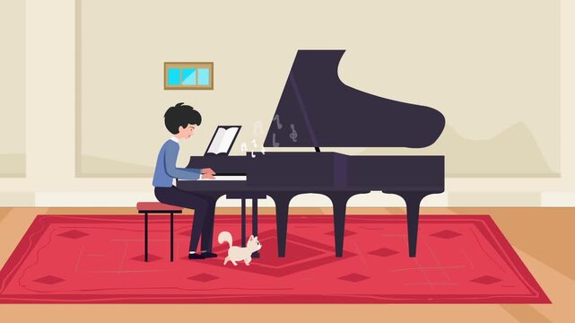 A man is playing Piano 