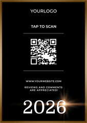 Tap to Scan QR Code 2026 on Black and gold Theme