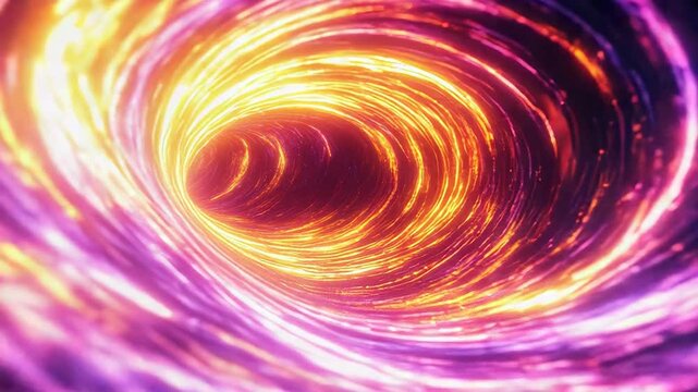 Wormhole creating abstract cosmic light tunnel in space