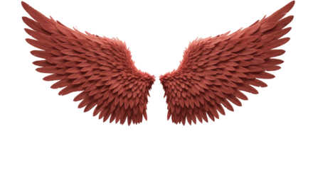 Soaring Spirit: Two magnificent red wings, spread wide, evoking a sense of freedom, strength, and ethereal beauty. A symbol of aspiration, and transcendence.