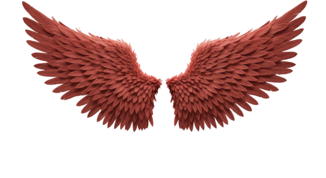 Soaring Spirit: Two magnificent red wings, spread wide, evoking a sense of freedom, strength, and ethereal beauty. A symbol of aspiration, and transcendence.