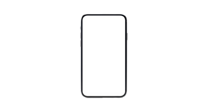 Smartphone in Isolation: A sleek smartphone isolated, offering an expanse of blank screen. It is a portal to an interface.