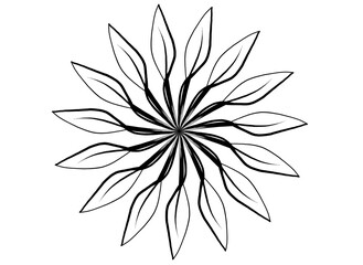 Coloring page mandala outline drawing for art therapy and meditation. Circular ornament