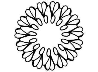 Coloring page mandala outline drawing for art therapy and meditation. Circular ornament