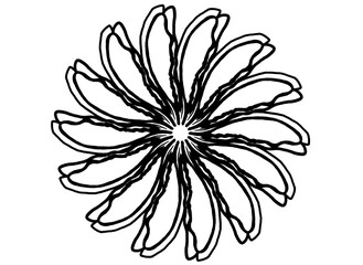 Coloring page mandala outline drawing for art therapy and meditation. Circular ornament