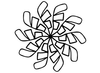 Coloring page mandala outline drawing for art therapy and meditation. Circular ornament