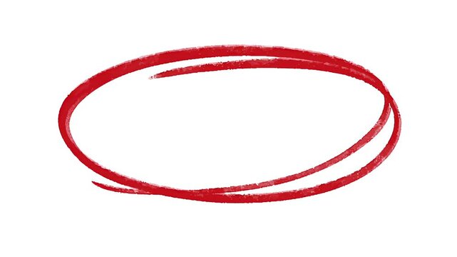 Abstract red scribble frame, a hand-drawn oval for design and presentation concepts