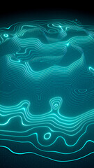 Glowing topographic grid 3D render