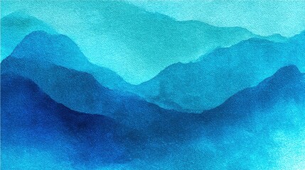 Abstract Blue Green Watercolor Waves Background Texture