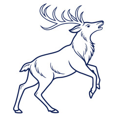 Majestic stag leaping forward