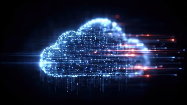 A cloud shaped research sanctuary hosts a serenity exam as a breeze update elevates monitoring uplifting the database improving efficiency and sending airy feedback to the cloud server