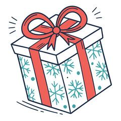 Christmas gift box with snowflake for holiday