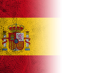 White background with Spanish flag on fishing net