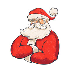 Cool Tough Santa Cartoon Vector Art