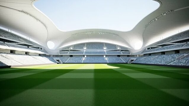 Ultra Realistic Modern Football Stadium with Bright Daylight