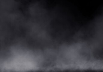 Dark abstract smoke background, mysterious and eerie foggy atmosphere on black for creative special effects, overlays, textures, and Halloween designs