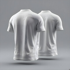 White Sports T-Shirt Back View Mockup – Apparel Template, Athletic Shirt Mockup – Rear View Clothing Design, Sport T-Shirt Mockup Set – Performance Apparel Display, Activewear Shirt Mockup – Back Prin
