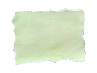 Torn Light Green Paper Texture Scrap. Blank Ripped Paper with Frayed Edge for Collage, Isolated on Transparent Background.