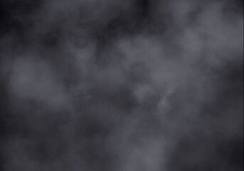 Abstract dark grey smoke cloud with diffuse light, heavy fog or steam texture for atmospheric backgrounds and overlays, mysterious dark backdrop.