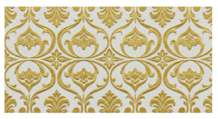 Golden Floral Elegance: A luxurious seamless repeating pattern of stylized floral medallions against a contrasting background, exuding timeless beauty and sophistication.