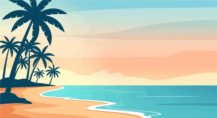 Obraz premium Dreamy beach paradise scene for travel and vacation ads