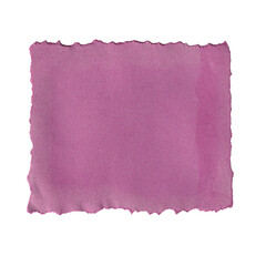 Vintage pink torn paper with ripped edges. Blank textured craft paper scrap for notes or scrapbooking. Isolated design element on a transparent background.