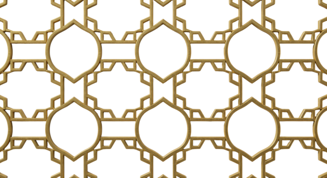 Elegant Ornamental Grille: Close-up of a symmetrical gold pattern grille, exuding sophistication and intricate design. A visual representation of craftsmanship, geometry and aesthetic beauty.