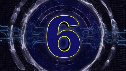 Number 6 Explosive Number Transition Animation on Alpha Channel, Loop
 - Powered by Adobe