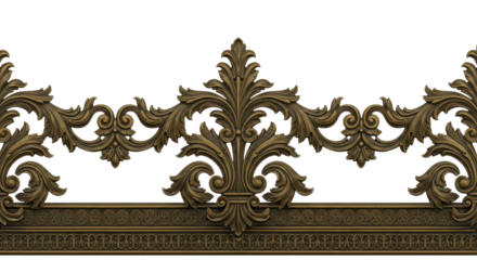 Ornamental Elegance: A close-up view of an antique gilded carving, showcasing intricate details and design