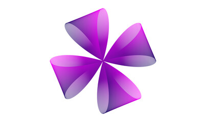 Vibrant Abstract Purple Geometric Flower Shape on transparent Background – Futuristic Digital Art Pattern, Glowing Symmetric Petal Design, Modern Neon Fractal Illustration for Technology, Sci-Fi