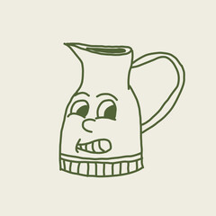 jug retro cartoon character illustration