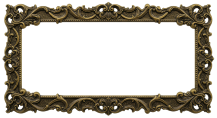 Ornate Bronze Frame: A close-up view of an antique bronze frame, its elaborate and intricate design tells a story of elegance and timeless beauty.