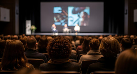 Audience Watching a Presentation at a Conference or Seminar