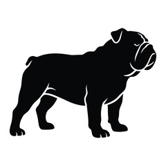 french bulldog Black dog silhouette vector illustration