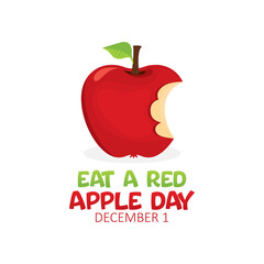 Obraz premium Vector graphic of Eat a Red Apple Day for Eat a Red Apple Day celebration.