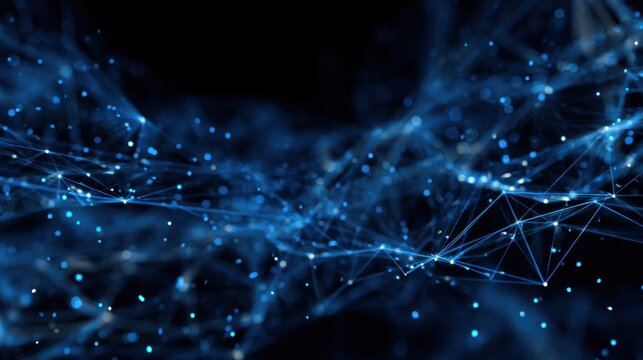 Abstract Blue Digital Network Connections Technology Background - Powered by Adobe
