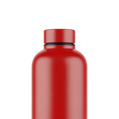 Red bottle with black cap isolated on a transparent background