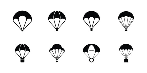Vector parachute icons set