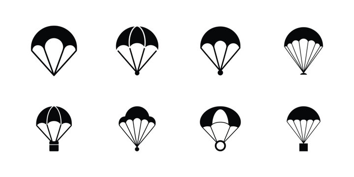 Vector parachute icons set
