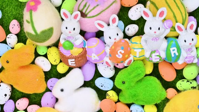 Video of Easter decorations with Easter eggs