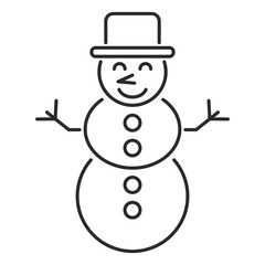 snowman vector line web icon