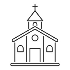 church building line web icon