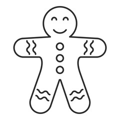 gingerbread man line web icon