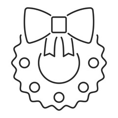 Christmas wreath line web icon