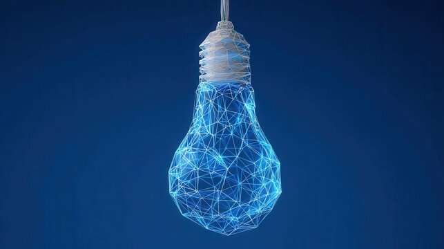 Idea Concept with Digital Light Bulb and Network Connectivity