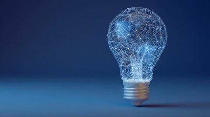 Innovative Wireframe Light Bulb Digital Idea Technology