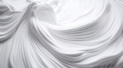 An abstract texture of flowing white fabric, creating a sense of softness and elegance with ample copy space