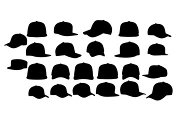 black cap silhouette pack cricket cap, golf cap, 