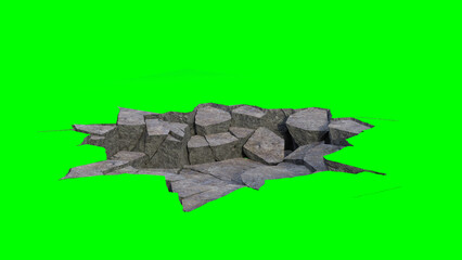 Ground Crack stock image with Green Background